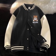 Unisex CHILDREN'S Varsity Baseball Jacket (1th-18th) MOSCHINO TOY BEAR INITIAL LOGO (SCREEN PRINTING