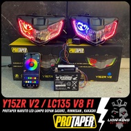 PROTAPER Y15 Y15ZR V2 / LC135 V8 FI Naruto Sharingan Led Lampu Depan Head Lamp Light Rgb Rainbow Rem