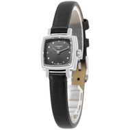 TISSOT T058.109.16.056.00 T0581091605600 Women's Watch LOVELY SQUARE Diamonds Quartz 20mm Leather Strap Black *Original