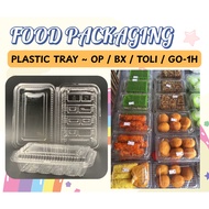 Plastic Tray OP 1H OP 2H OP 3H / BX / GO / Plastic Clear Food Box (100pcs)/ Bekas Kuih/ Bekas Makana