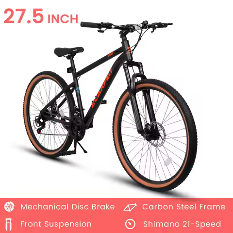 Ecarpat Mountain Bike 27.5 Inch Wheel, 21-Speed 17.5" Steel Frame, Mens Womens Trail Commuter City M