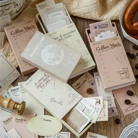 30sheets Vintage Memo Stickers Kraft paper material DIY Scrapbooking Junk Journal Decoration Sticker