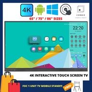 4K INTERACTIVE TOUCH SCREEN TV - 65" / 75" / 86" (ANDROID/WINDOWS/TOUCH SCREEN) FOC TV STAND