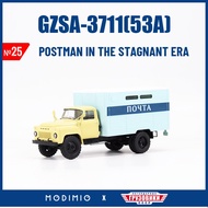 1/43 Liên Xô Union GZSA-3711 (53a) Bưu Chính Xe tải mô hình Nga Diecast giao hàng xe đồ chơi "Người