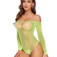 Bodysuit Nữ Tay Dài Ôm Vừa Vặn Thời Trang Đường Phố Mùa Hè 2023 Polyester Quần Short