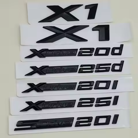 3D ABS Black Logo X1 Emblem Xdrive 20d 20i 25d 25i Letters Sticker Car Badge for X1 E84 F48 F49 U11 