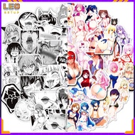 [SET Of 50] Anime Ahegao Waifu Black and White Sticker - Colored, waterproof Sticker to decorate pho