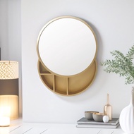 2023New Simple Nordic Bathroom Mirror Bathroom Dressing Mirror Bathroom Mirror with Storage Cabinet round Mirror