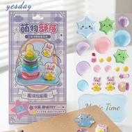 3D Crystal Embossed Stickers Cute Cartoon DIY Journal Planner Scrapbook Decor