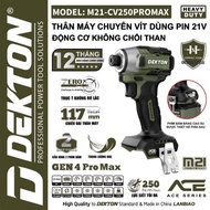 DEKTON M21-CV250PROMAX Battery Screwdriver - Brushless - Torque 250Nm - Compact 4 Speed Levels - 12 