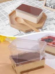 10入組透明蓋子蛋糕盒，適用於千層蛋糕、日式提拉米蘇蛋糕和豆漿慕斯蛋糕的包裝，適用於生日派對、婚禮慶典和甜點展示