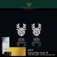 Silver Earrings with White Gold Deer Horns 6,5 Cups of Inspection Paper KT040