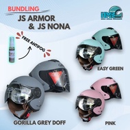 BUNDLING PACKAGE BEST SELLING ORIGINAL SOLID HIJABJS Armor & JS NONA, HALF FACE HELMET FOR ADULT MEN