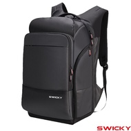 【SWICKY】 輕量型男多功能電腦雙肩包/後背包(黑)