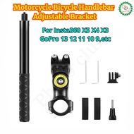 Motorcycle Bicycle Handlebar Bracket for Insta360 X5 DJI OSMO 360 Adjustable Bracket Mount with Invi