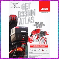 New✨GIVI ATLAS MONOLOCK TOPCASE BLACK B32NM BOX / Givi Atlas B33 NM 33Litre Box / Kotak Givi B 33 Li