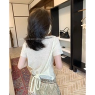 |Metwo Fake Two-Piece Laced-Up Shirt