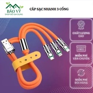 120w 3-Head Fast Charging Cable 3 in 1 Fast Charging Cable Supports 3-in-1 Fast Charging Made of Sup