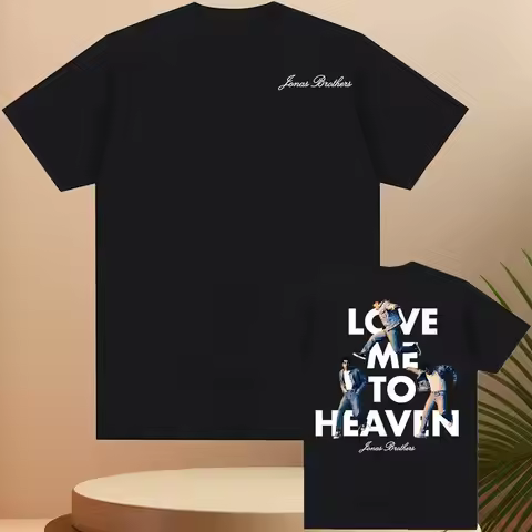 Love Me To Heaven Single Tee Musical Group JONAS BROTHERS T-shirt Summer Round Neck Unisex Streetwea