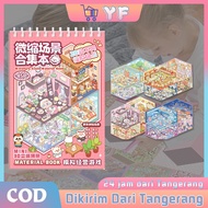 Miniature Scene 3D Sticke DIY Sticker Book Sticker Note Book 3D Sticker