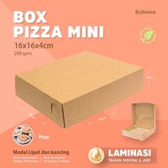 DUS BOX PIZZA MINI 16X16X4 ( PAKET 1kg ISI 40pcs ) KRAFT LAMINASI DUS TAKOYAKI KOTAK MAKAN