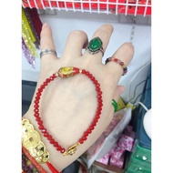 Italy flower beads red Swarovski bracelet freebox
