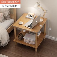 床頭櫃 簡約現代床邊桌 雙層儲物置物架客廳沙發小茶几 臥室小桌子（平行進口）（快遞送貨上門）