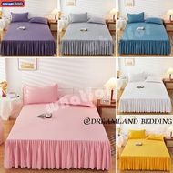 Ruffle Bed Sheet Skirt Solid Color Bedspread with Lace Skirting Wedding White Bedsheet Mattress Cove