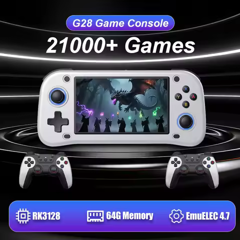 New 64GB G28 Portable Retro Handheld Game Console Emuelec 4.7 OS with 21652 Retro/3D Games&26 Emulat