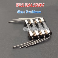 10pcs F12.5AL250V Fast Acting Fuse 12.5A 250V Induction Cooker Glass Fuse Volume 5x20MM