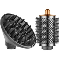 Large Round Volumizing Brush and Large Diffuser Nozzle Attachment for Dyson Airwrap