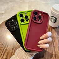Cute Simple Solid Color Silicone Phone Case For iPhone 15 14 13 12 11 Pro Max Plus Candy Camera Prot