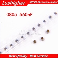 100pcs 0805 560nf 0.56uf 564K 100V X7R 10% SMD Ceramic Capacitor MLCC