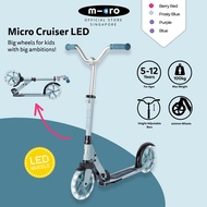 Micro Cruiser LED Foldable Large 2-Wheel Kids Scooter | Foldable, Adjustable Handlebar | Micro Scoot