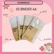 A6 BINDER REFILL A6 SIZE BINDER CONTENTS COLOR BINDER CONTENTS