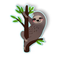 Squiddy Cute Sloth - Vinyl Sticker Decal for Phone, Laptop, Water Bottle (3" Tall) Squiddy Cute Slot