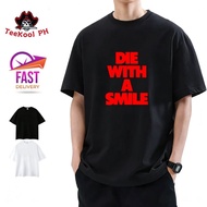 Die With A Smile Slogan Lettering Men Oversized T-Shirt Hip Hop Streetwear Loose Casual Top