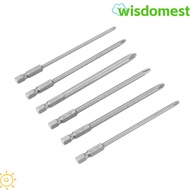 WISDOMEST 10pcs Screwdriver Bit Set, S2 Steel 1/4 Inch Hex Shank Cross Head Screwdriver Bits, Magnet