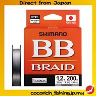 SHIMANO BB Braid PE Line LD-M64Y, Steel Gray, Size 1.2, 200m, 20lb/9.1kg, Made in Japan  【Direct fro