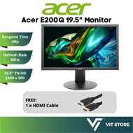 ACER E200Q 19.5" MONITOR (1600x900 / TN / 60HZ / VESA / VGA+HD MI )