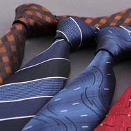 Fashion Men's 8cm Polyester Classic Tie Casual Red Blue Striped Plaid Tie For Men Business Wedding P