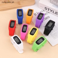 ruieraaaPET LED Pedometer Bracelet Step Counter Watch 12/24H Time Display Step Counter Watch Silicon