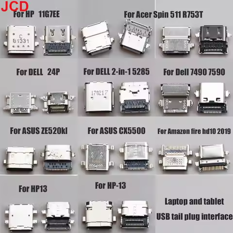 1pcs For Asus HP Acer Dell Notebook Computer Type-C USB Power Interface Charging Port Tail Plug Buil