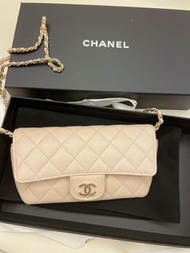 Chanel 米色 眼鏡盒 眼鏡鏈袋 beige sunglasses chain bag