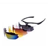 [SEND TODAY] - OULAIOU Cycling Glasses with 5 Myopia Lenses - 0089 - Black