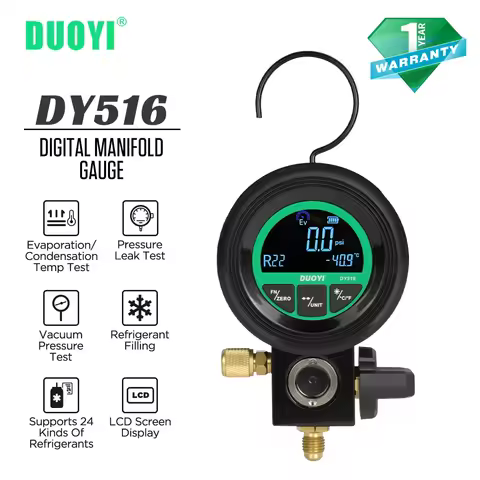 DUOYI DY516 Digital HVAC Manifold Gauge Digital Fluorination Meter Digital Refrigeration Manifold HV