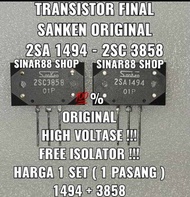 TR FINAL SANKEN 2SA1494 2SC3858 TRANSISTOR 1494 3858 ORIGINAL ASLI 2SA 1494 2SC 3858