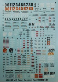 61204E MG 1/100  RGZ-95C ReZEL TYPE-C gundam 里歇爾C型 高達 水貼紙
