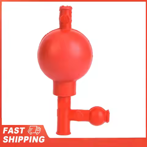 Quantitative Pipette Ball Rubber Suction Bulb with 3 Openings Red Pipette Filler Quantitative Suctio