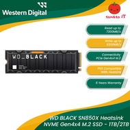 WD BLACK SN850X Heatsink NVME Gen4x4 SSD - 1TB/2TB